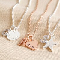 Personalised Crystal Initial Charm Necklace
