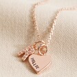 Lisa Angel Rose Gold Personalised Crystal Initial Charm Necklace