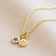 Personalised Family Member Birthstone Charm Necklace in Gold