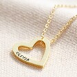 Lisa Angel Gold Personalised Family Names Heart Necklace
