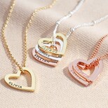 Personalised Family Names Heart Necklace