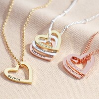 Personalised Family Names Heart Necklace