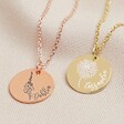 Lisa Angel Ladies' Personalised Gold Sterling Silver Birth Flower Disc Necklace