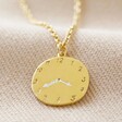 Lisa Angel Special Personalised Gold Sterling Silver Clock Pendant Necklace