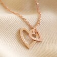 Lisa Angel Delicate Personalised Gold Sterling Silver Double Heart Outline Necklace