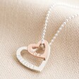 Lisa Angel Luxury Personalised Gold Sterling Silver Double Heart Outline Necklace