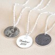 Lisa Angel Ladies' Personalised Pet Photo Sterling Silver Disc Necklace