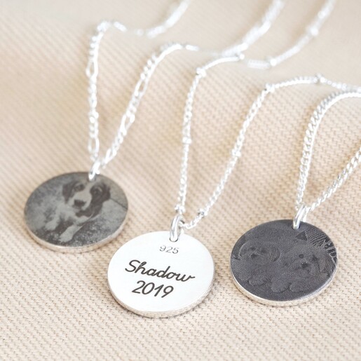 Engraved pet outlet necklace