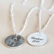 Lisa Angel Personalised Pet Photo Sterling Silver Disc Necklace