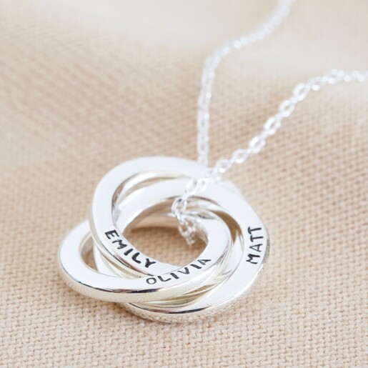 Personalised Silver Russian Ring Necklace