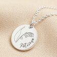 Lisa Angel Engraved Personalised Sterling Silver Birth Flower Disc Necklace