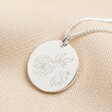 Lisa Angel Hypoallergenic Personalised Sterling Silver Birth Flower Disc Necklace