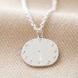 Lisa Angel Engraved Personalised Sterling Silver Clock Pendant Necklace
