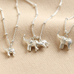 Sterling Silver Elephant Charm Necklace