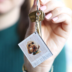 Personalised Animal Photo Wooden Keyring