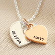 Personalised Solid Gold and Sterling Silver Heart Necklace