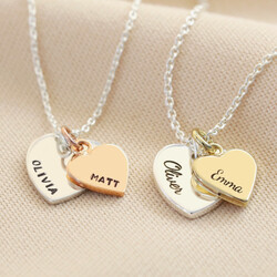 Personalised Solid Gold and Sterling Silver Heart Necklace