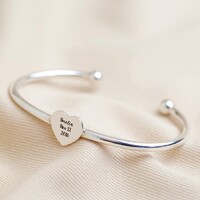 Personalised Sterling Silver Heart Bangle