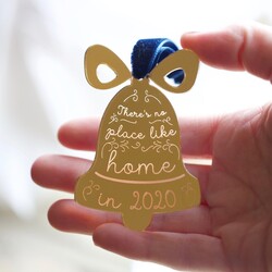 Personalised 'No Place Like Home' Acrylic Bell Hanging Decoration