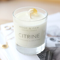 Large Scented Soy Wax Candle with Citrine Crystal
