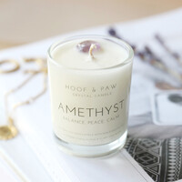 Scented Soy Wax Travel Candle with Amethyst Crystal