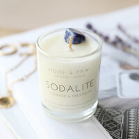 Scented Soy Wax Travel Candle with Sodalite Crystal