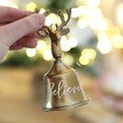 Lisa Angel Festive Gold Personalised Christmas Bell