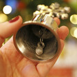 Lisa Angel Festive Snowflake Christmas Bell in Silver