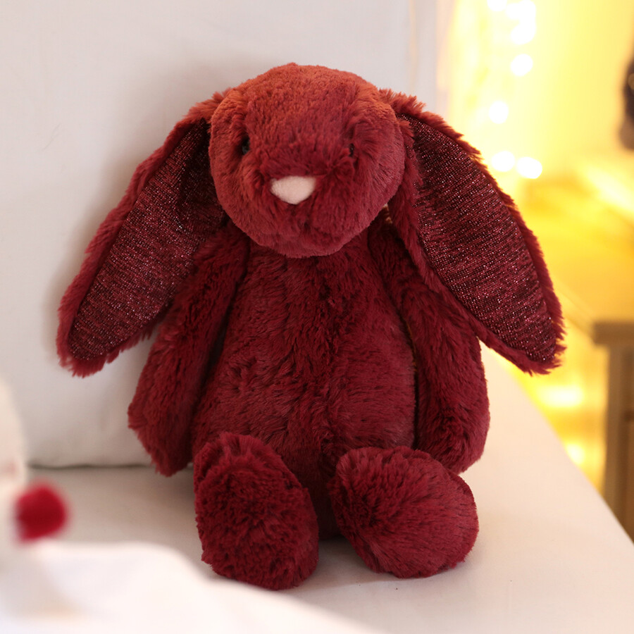 red bunny stuffed animal