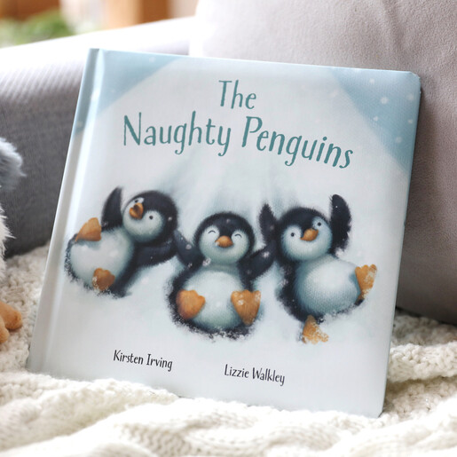 Lisa Angel with Jellycat 'The Naughty Penguins' Book