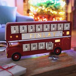 Personalised Vintage Style LED Bus Advent Calendar