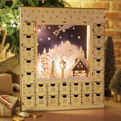 Wooden Winter Scene Advent Calendar