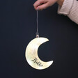 Lisa Angel Special Personalised Hanging Iridescent Sparkle Glass LED Moon Light