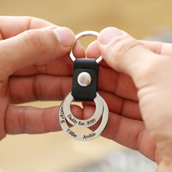 Personalised Double Hoop Keyring