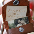 Personalised Leather Envelope Keyring with Hidden Photo Charm