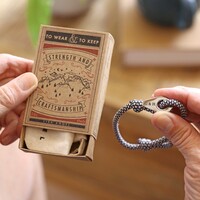 Men's Personalised Adjustable Rope Bracelet in Vintage Match Box