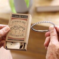 Men's Personalised Slim Woven Leather Bracelet in Vintage Match Box