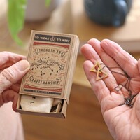 Men's Personalised Triangle Pendant Necklace in Vintage Match Box