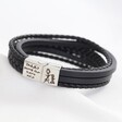 Lisa Angel Stylish Men's Personalised Layered Leather Straps Bracelet