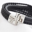 Magnetic Clasp on Men's Personalised Layered Leather Straps Bracelet