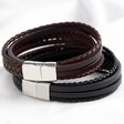 Lisa Angel Stylish Men's Personalised Layered Leather Straps Bracelet