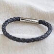 Lisa Angel Men's Black Personalised Rustic Braided Leather Bracelet