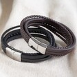 Lisa Angel Men's Layered Vegan Leather Straps Bracelets