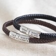Personalised Men's Woven Vegan Leather Bracelet with Shiny Clasp
