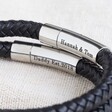 Lisa Angel Men's Engraved Personalised Vegan Leather Bracelet