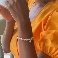 Silver and Rose Gold Star Stretch Bracelet