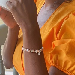 Silver and Rose Gold Star Stretch Bracelet