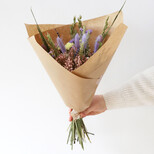 Pastel Dried Flower Bouquet with Quartz Crystal