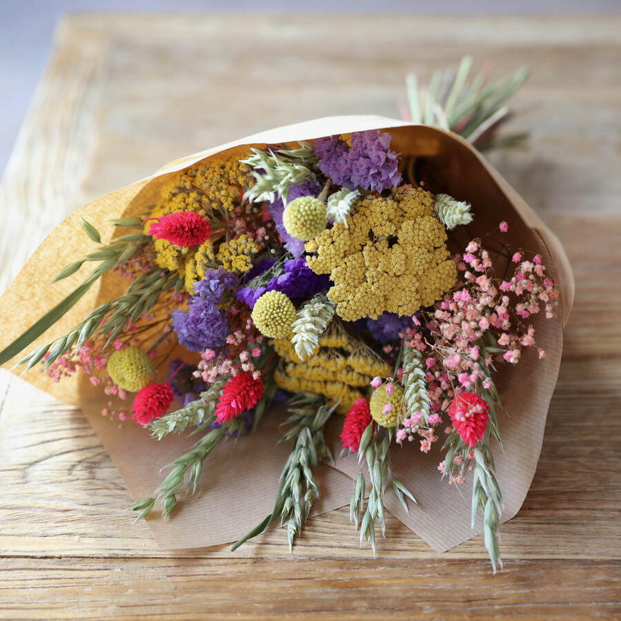 Rainbow Brights Dried Flower Bouquet 