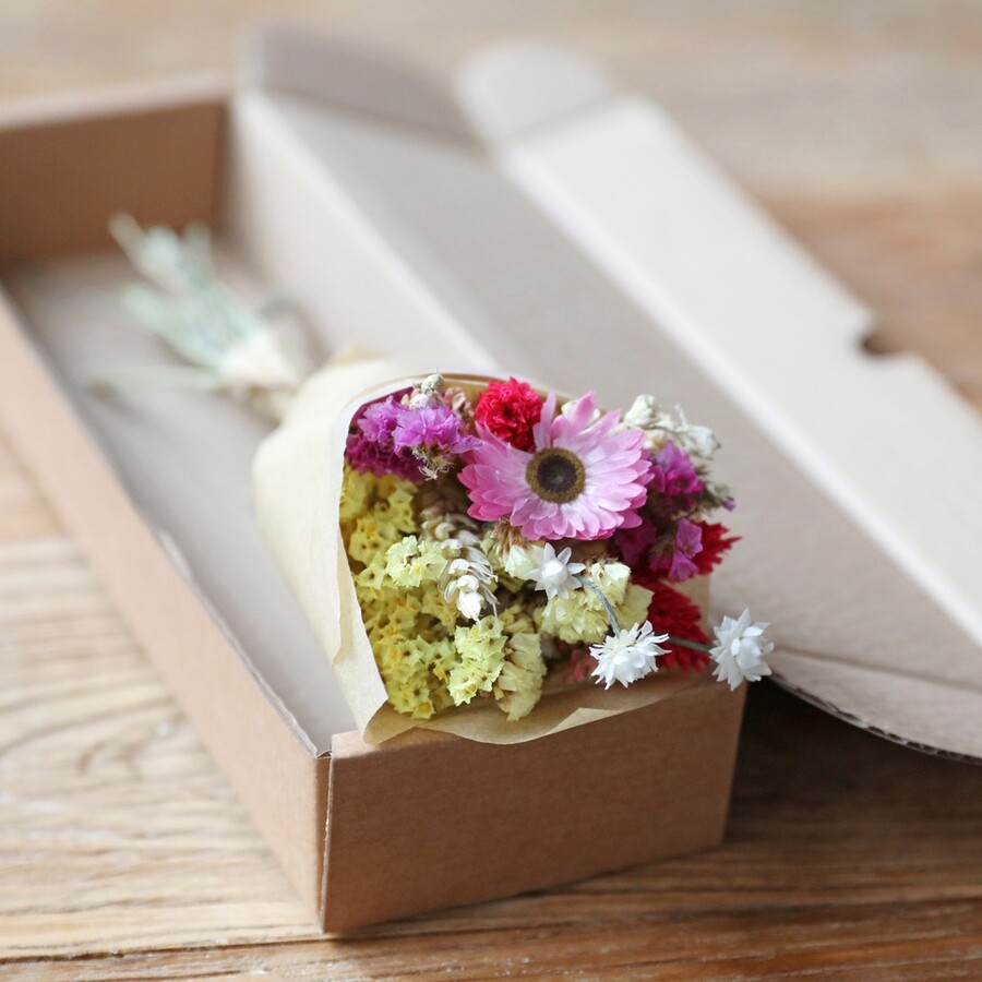 Brights Dried Flower Posy Bouquet Letterbox Gift | Lisa Angel